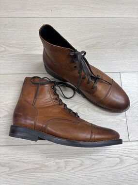 Thursday Boot Company Men's Captain Leather Lace-Up Boots in Brandy